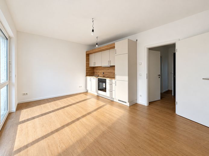 Offene Besichtigung am 10.10.26! Ersbezug im Neubau! Hochwertige 2-Zimmer Wohnung - EH40+QNG-Siegel – Wohnzimmer