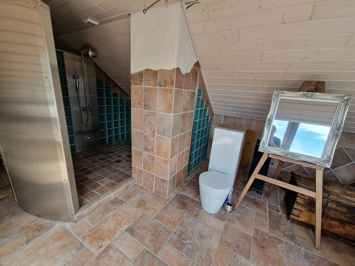 Eingang Dusche mit 2 Duschen