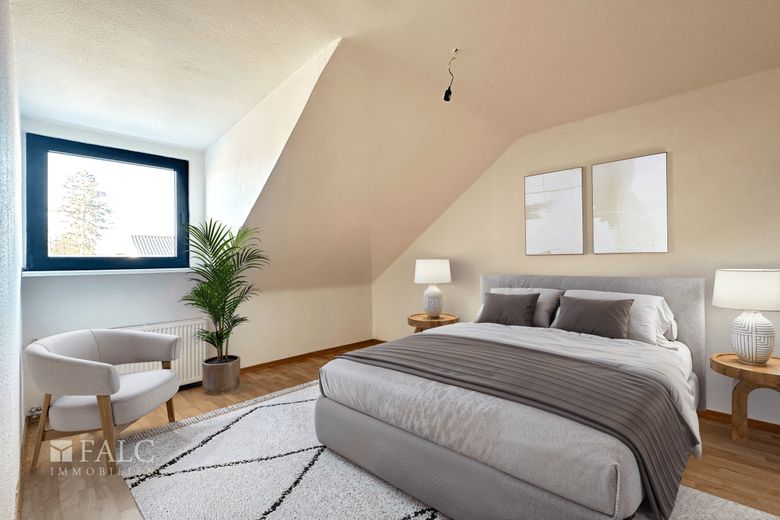 Dachgeschosswohnung mit Stellplatz in ruhiger Lage von Köln-Lövenich – Wohnbeispiel - Schlafzimmer