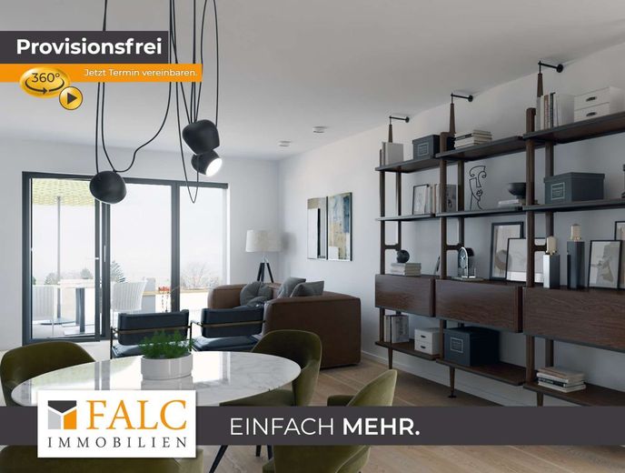 Erstbezug im Neubau: Stilvolle 2-Zimmer-Wohnung mit sonnigem Balkon – Wohnzimmer mit Ausblick