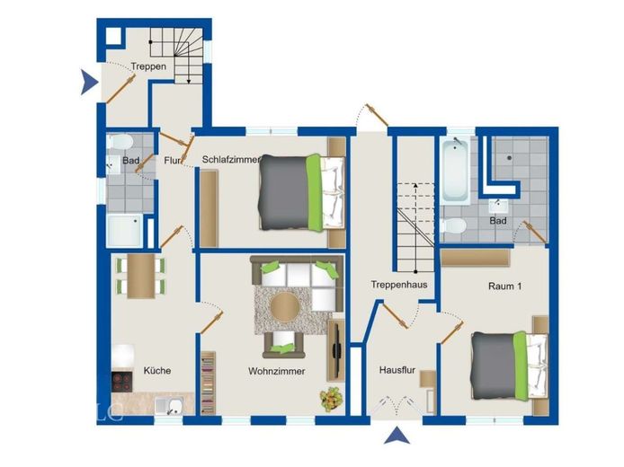Wohnhaus mit 3 WE + Zimmervermietung – GR-EG