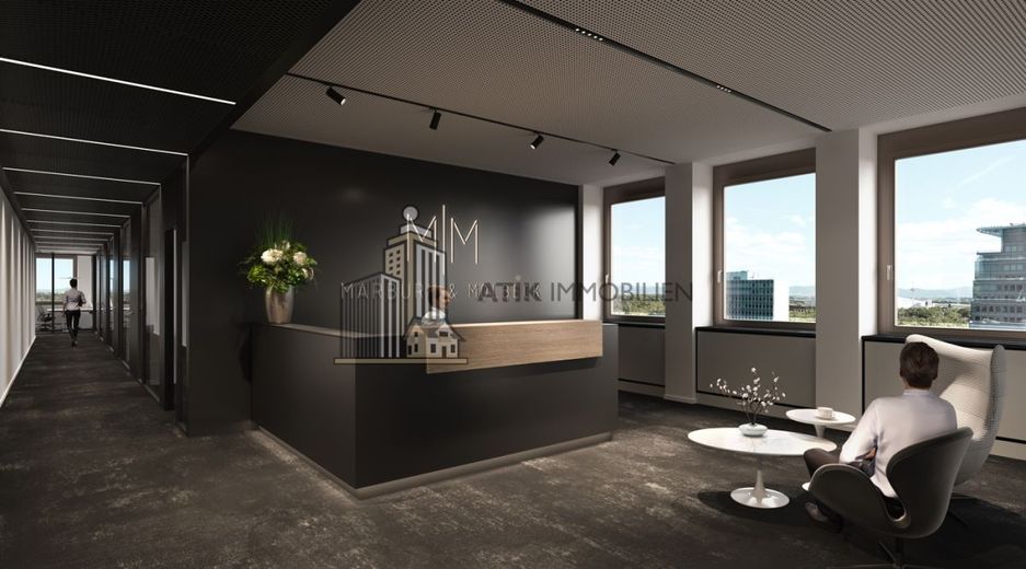 ATIK: CARL RISE: Revitalisierte High‑End‑Büroflächen mit spektakulärem Stadtpanorama -provisionsfrei – Visualisierung
