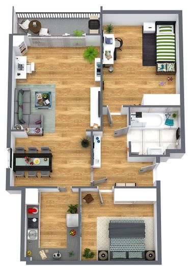 Yüksek kaliteli yenilenmiş 3 odalı çatı katı dairesi - Balkon ve Wilkau-Haßlau, Zwickau şehir sınırında sakin konum – Grundriss