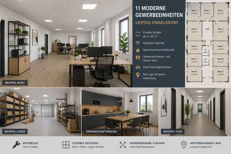 Moderne Büro- und Gewerbeflächen in Leipzig-Engelsdorf! Erstbezug nach Ausbau – Foto 1