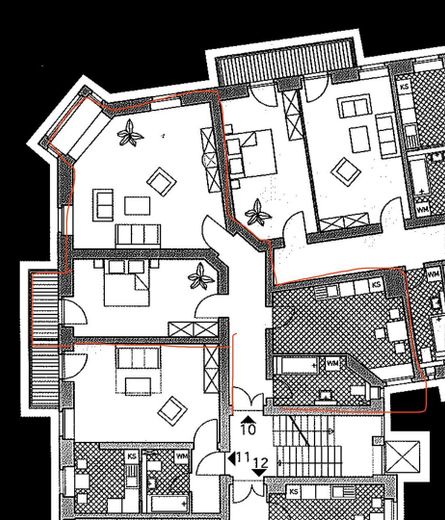 Provisionsfrei: 89m² Altbau am Helmholzplatz, Balkon, bezugsfrei – Grundriss Wohnung 