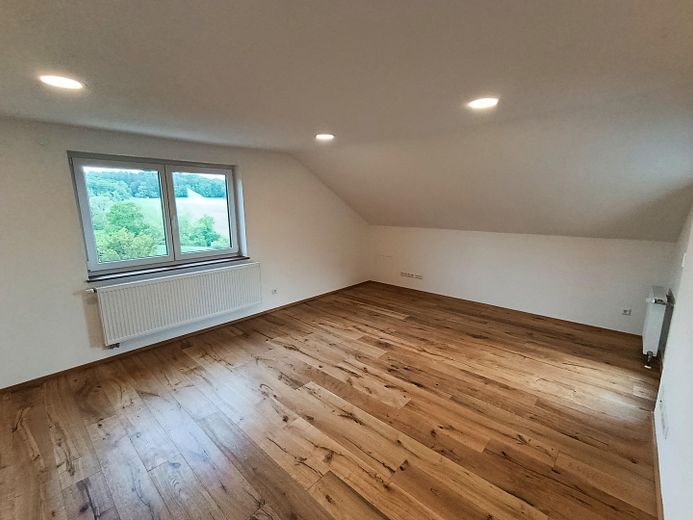 Großes Wohnzimmer mit Parkett