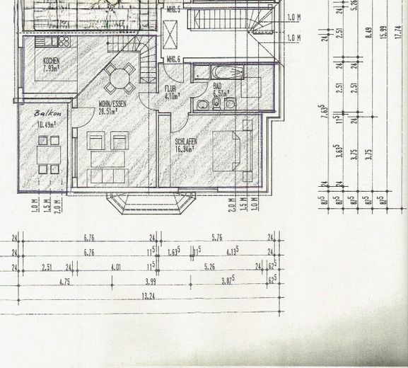 senza provvigione, fantastico, luminoso appartamento galeria – Grundriss Wohnung