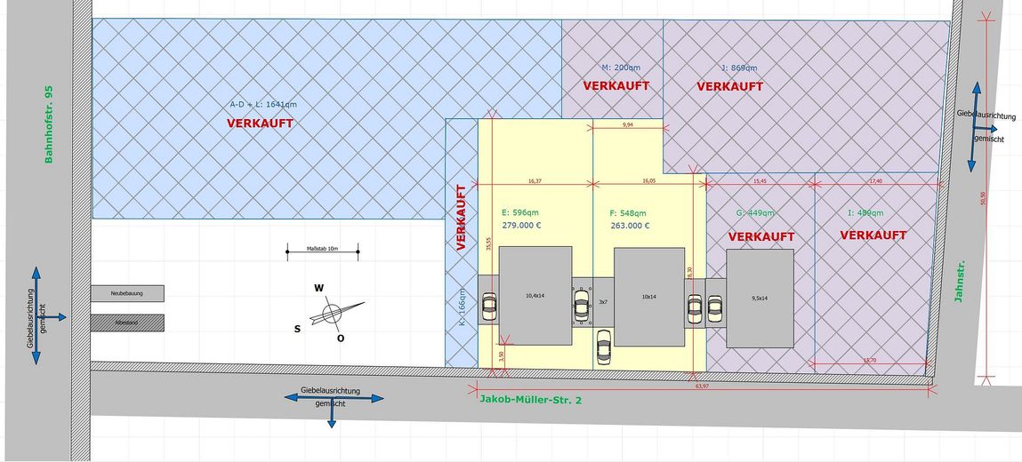 Parzellen  Maße  Preise