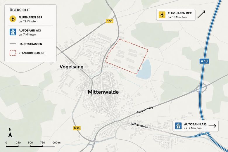 Storage Hub Mittenwalde:  Self-Storage für private und gewerbliche Nutzern – Ortskarte