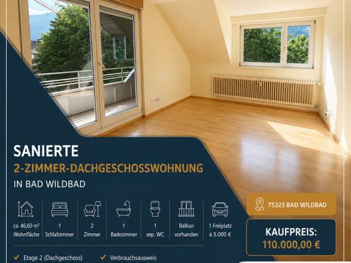 Balkonlu 2 odalı çatı dairesi – Foto 1