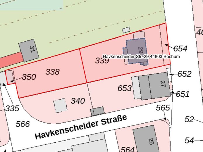 2 Baugrundstücke in ruhiger Lage von Bochum-Laer – Flurkarte