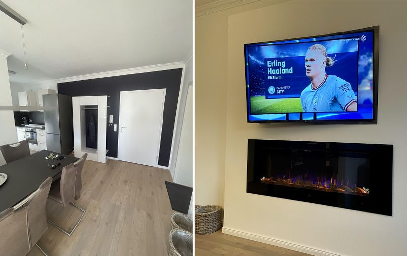 E-Kamin als TV-Wand