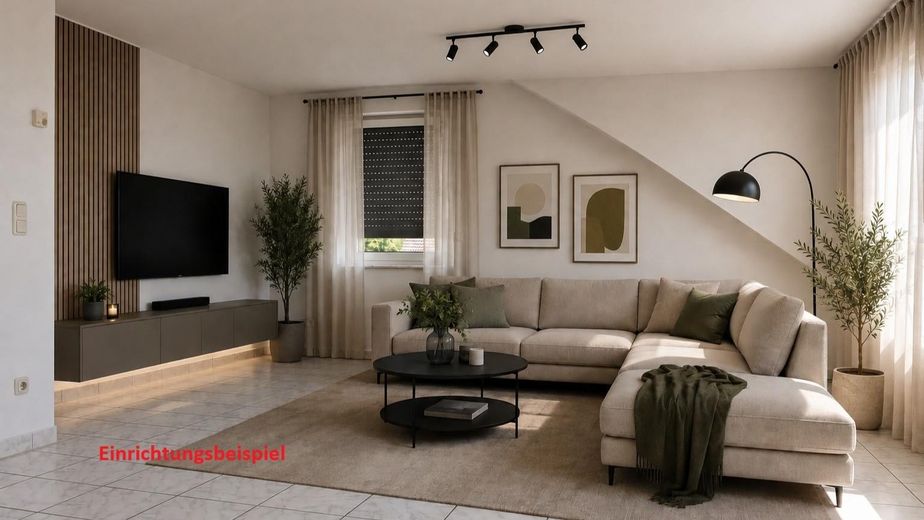 Hitzewelle? Etagenwohnung in kleiner Wohneinheit mit Klimaanlage – Wohnzimmer Beispiel möbl. 