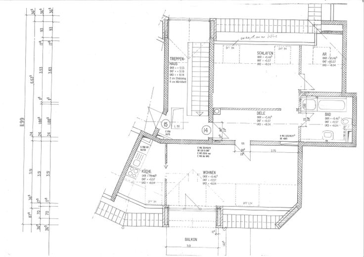 Balkonlu ve genişletme potansiyeline sahip bakımlı 3 odalı çatı katı dairesi – Aichach’ta 67 m² – Grundriss