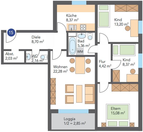 Wohnen im Grünen 4-Zimmer-Wohnung in Goslar – Grundriss