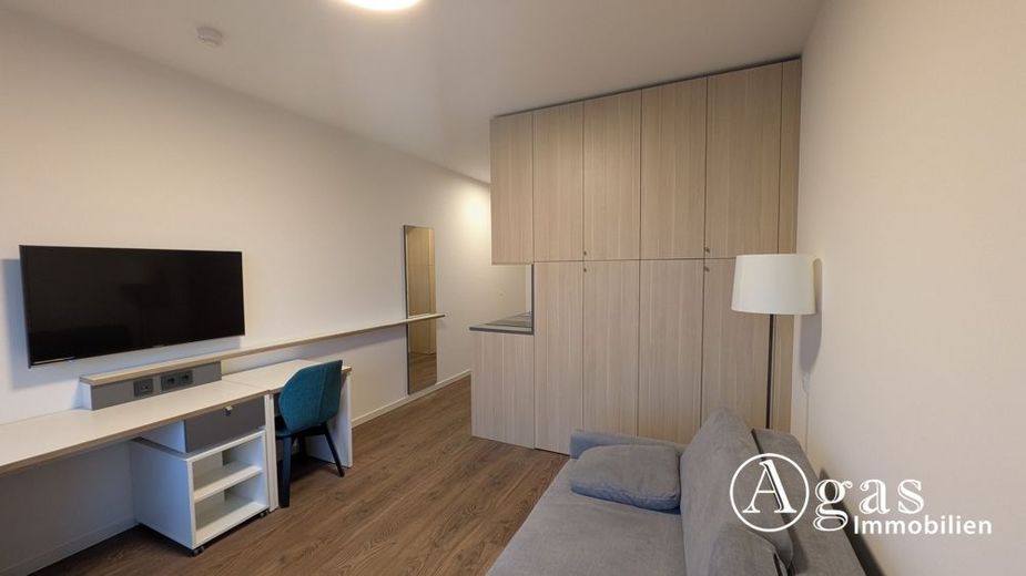 teilmöbliertes 1-Zimmer-Apartment in Moabit mit Concierge und privatem Gym – Wohnzimmer