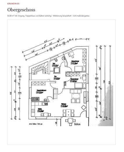 Großzügige Maisonette-Wohnungmit Balkon und eigenem Garten – Grundriss OG