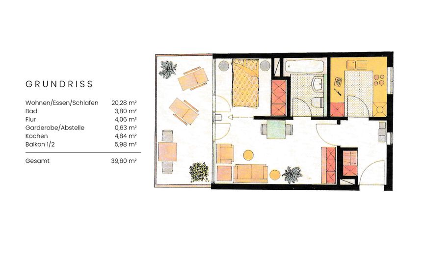 Charmantes Appartement in der Unteren Au. Zentral wohnen in ruhiger Innenhoflage. – Grundriss