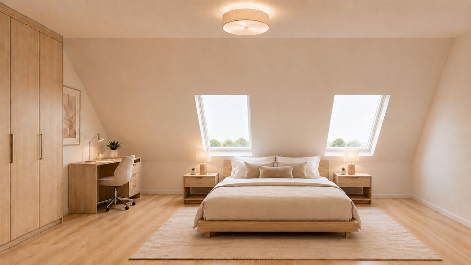 Familienfreundliche 5,5-Zi.-Maisonette in Ergenzingen – Balkon, TG-Stellplatz, ruhige Lage – Visualisierung 2. DG Zimmer