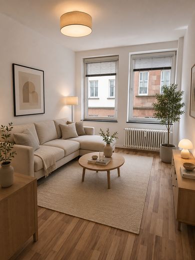3-ZKB mit Einbauküche in SB St. Johann (WG geeignet) – Wohnzimmer (visualisiert)