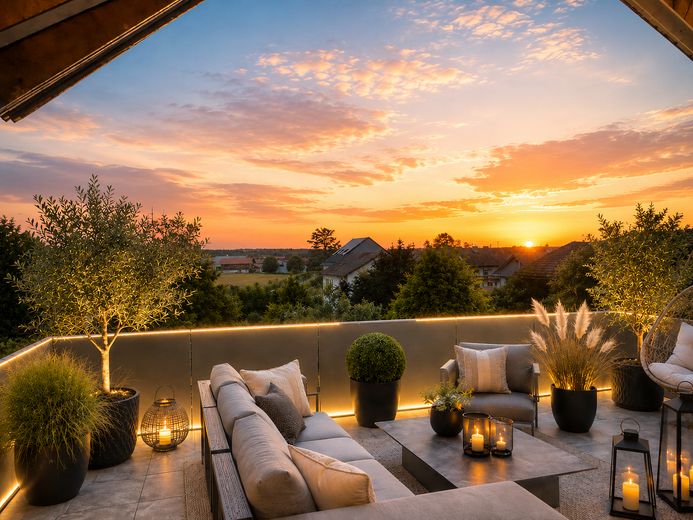 Architektur trifft Lebensqualität – Ihr exklusives Penthouse in Brunnthal/OT Faistenhaar – Dachterrasse