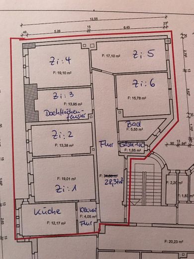 UNI Yakını Chemnitz Bernsdorf’ta YENİ 6 Odalı Daire – Grundriss