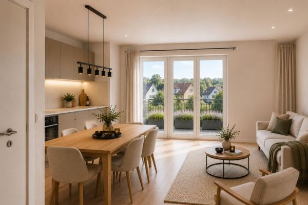 KfW-40-Neubau: Erdgeschosswohnung mit Terrasse und Garten in Dissen a.T.W.