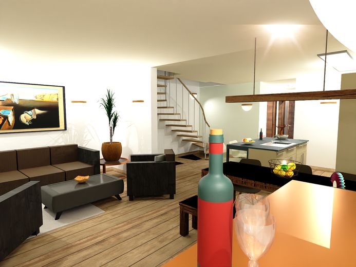 Wohnen mit Bergkulisse – massiv gebaut, für immer daheim – EG Haus 1 KI gerendert