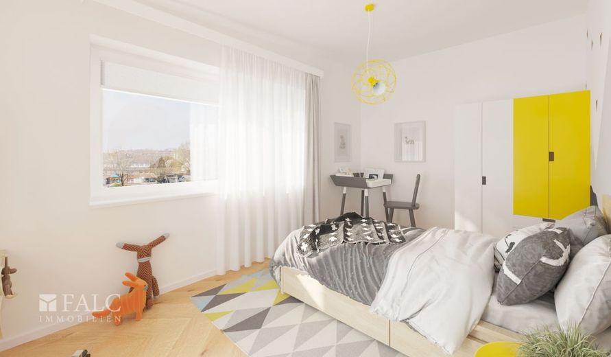 Freistehendes Einfamilienhaus nach KfW55 – Schlafzimmer 3 Animation