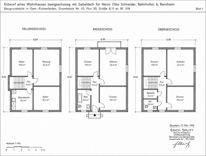 Casa per più generazioni con due unità abitative separate – Grundrisse