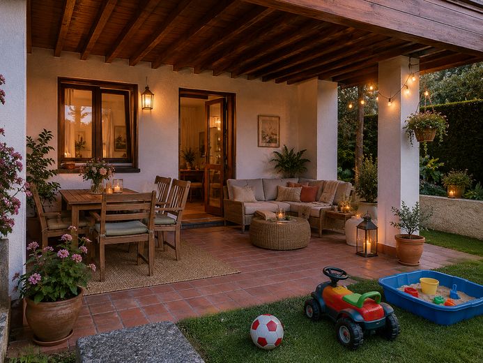 Einfamilienhaus mit 1.600 qm großem Grundstück; Privatverkauf - faires Angebot willkommen – Freisitz Ess-/Wohnzimmer