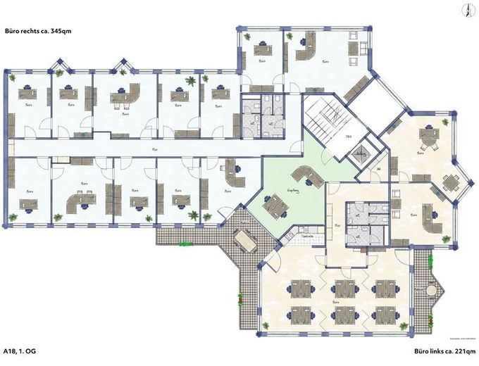 OFFICE. BUT BETTER. NUREMBERG-NORTHEAST - The difference in quality features makes the added value ... – Grundriss möbliert