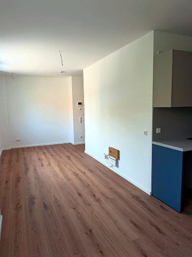 Modern 2-room new-build apartment with kitchen at Plärrer: 45 m² – Wohnzimmer
