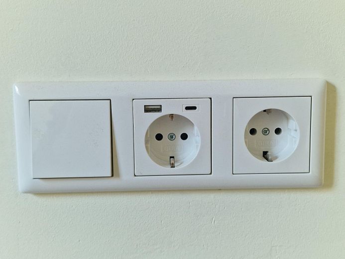 USB-Anschluss am Bett