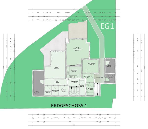 Panoramablick & Platzwunder: ca. 285m² Architektenhaus (Energie B), Einliegerwohnung & Praxis-Loft – EG 1 mit ELW