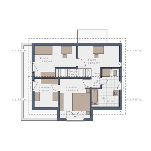 Wohnen mit Charakter - Ihr schlüsselfertiges Zuhause in Grafing – Grundriss Obergeschoss