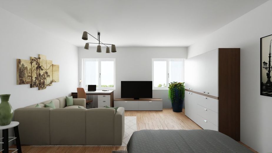 Vivere in tranquillità tra l'università, Barbarossaplatz e Volksgarten - vuoto (A385os) – Visualisierung Zimmer 1