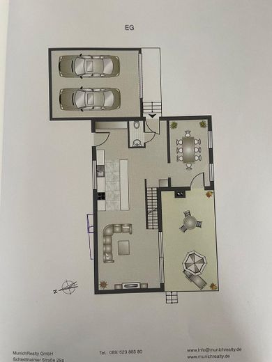 Casa unifamiliare progettata da un architetto con soleggiato orientamento sud-ovest – Grundriss EG