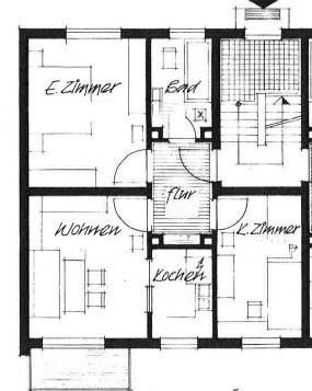 Schöne 2-Zi-Wohnung mit Balkon im 2.OG rechts – Grundriss mit Balkon
