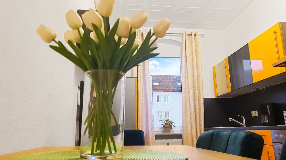 Ekskluzywny apartament w stylu retro! All-inclusive z kuchnią, Wi-Fi i pełnym wyposażeniem! – Küche