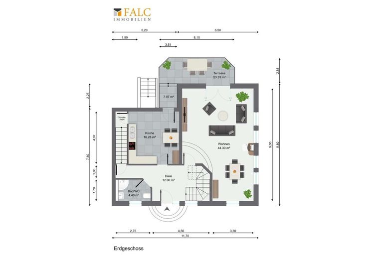Commission-free. Well-equipped semi-detached house in a prime location! – Grundriss Erdgeschoss