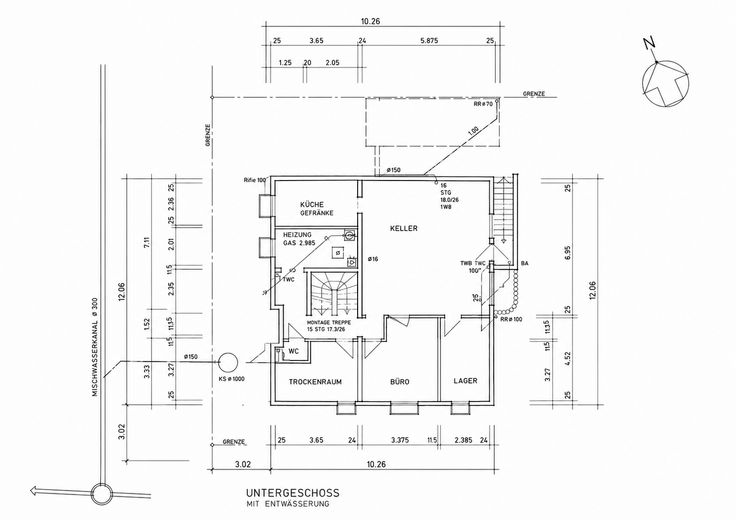 Geräumiges und modernisiertes 8-Zimmer-Einfamilienhaus mit geh. Innenausstattung in bester Lage – Grundriss Keller