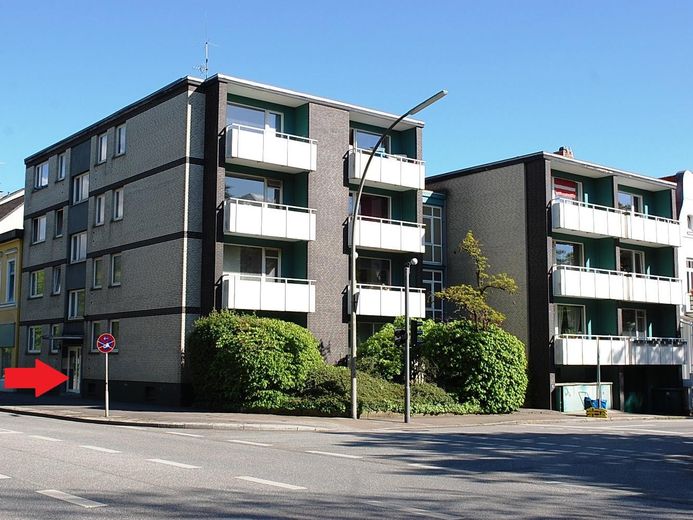 Bright 1.5-room apartment near Hamburg University of Technology with balcony – Seitenansicht m. Mark.