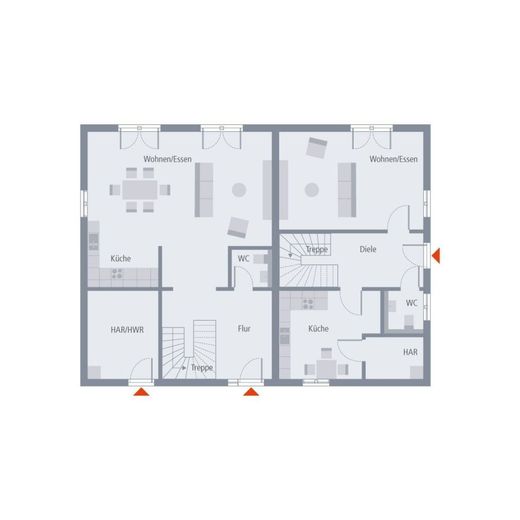 EIN HAUS - ZWEI OPTIONEN – Grundriss Erdgeschoss