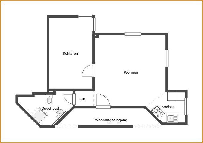 Top gepflegte, moderne 2-Zimmer-Wohnung in Albstadt- Truchtelfingen – Grundriss