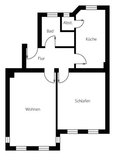 Appartement 2 pièces entièrement rénové avec cuisine moderne intégrée – Grundriss