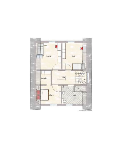 KFW 40+ Haus, wohnen mit Charakter: Freistehendes Einfamilienhaus in Lambsheim – Umriss 1. OG