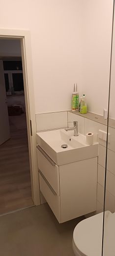 Moderne, frisch sanierte 1-Zimmer-Wohnung mit hochwertiger Ausstattung – Waschbecken