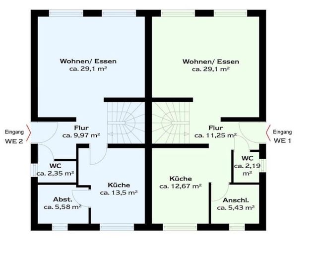 Raum zum Entfalten: Haus in Friedberg mit 120 Quadratmetern – Blaue Seite - EG