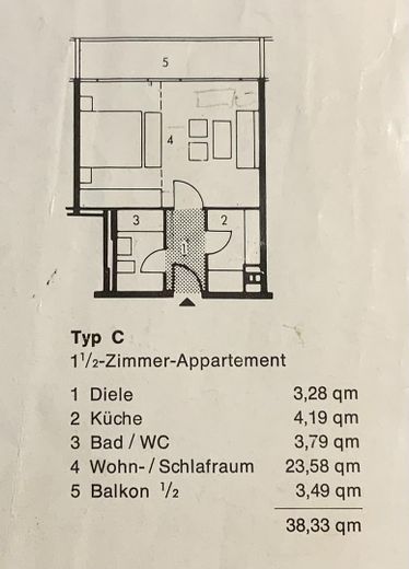 Grundriss mit Raumgrößen